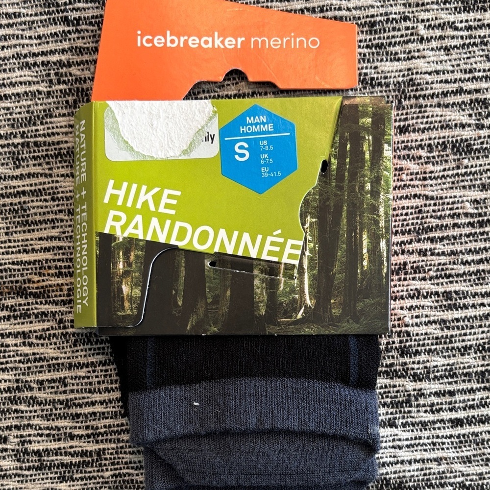 Icebreaker Merino Hike Socks - Black and Gray - Picture 1 of 3